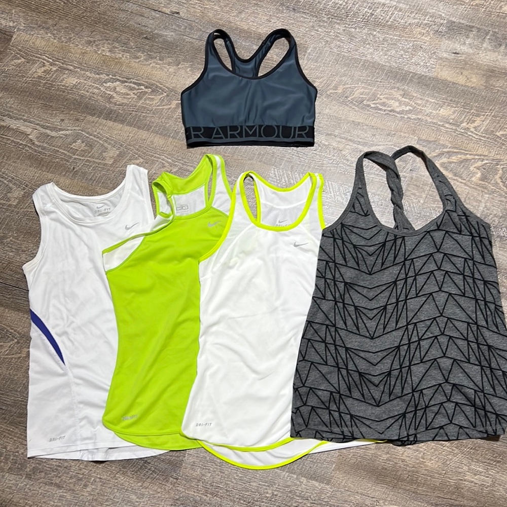 XS Nike, Under Armour Old Navy running tops and bra
